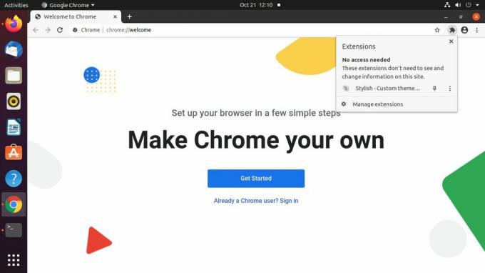 Google Chrome kiterjesztés menü