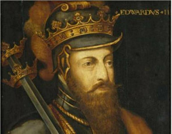 III. Edward szakállral és viselt páncéllel.