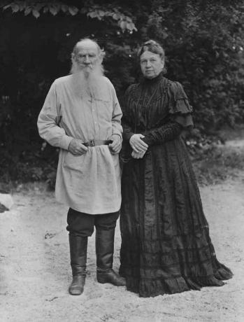 Fotó Leo Tolstoy és felesége, Sonya