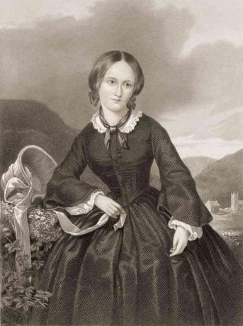 Charlotte Bronte metszete fekete ruhában