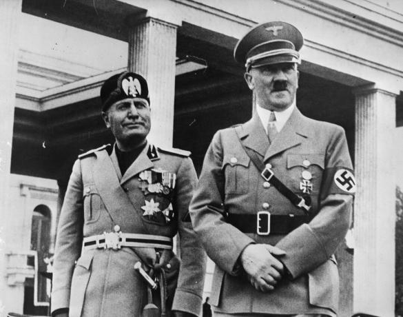 Benito Mussolini és Adolf Hitler Münchenben, Németország, 1937. szeptember.