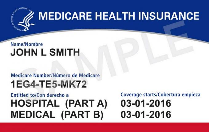 Kép az új Medicare kártyáról, amelyet 2018 áprilisától adtak ki