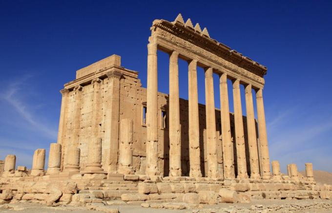 Baal temploma (Bel temploma) az ősi római Palmyra városban, Szíriaban