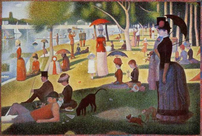 Vasárnap Georges Seurat, a Grande Jatte szigetén