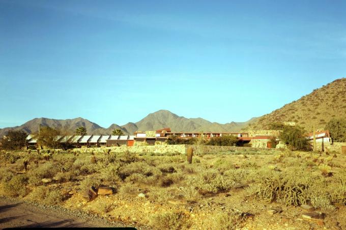 Taliesin West, Frank Lloyd Wright szétszórt, organikus építészete a Shea Road-n, Scottsdale-ban, Arizonában