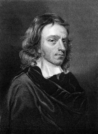 John Milton metszete fekete-fehérben