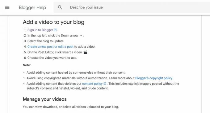 A Blogger súgója a videó hozzáadásához a blogjához