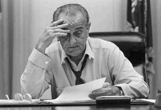Fénykép Lyndon Johnsonról 1968-ban