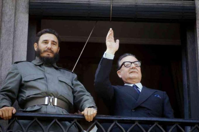 Salvador Allende és Fidel Castro